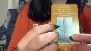 ASMR| tapping on my tarot cards with long nails (no talking) (lofi)