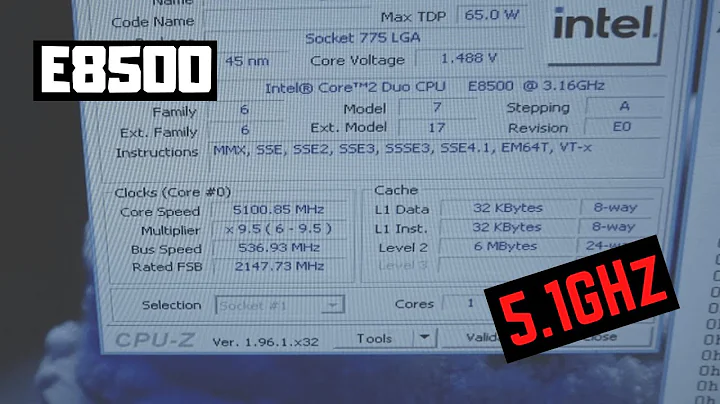 ¡Impresionante overclocking de Intel Core 2 Duo E8500 a 5.1GHz en refrigeración por agua!