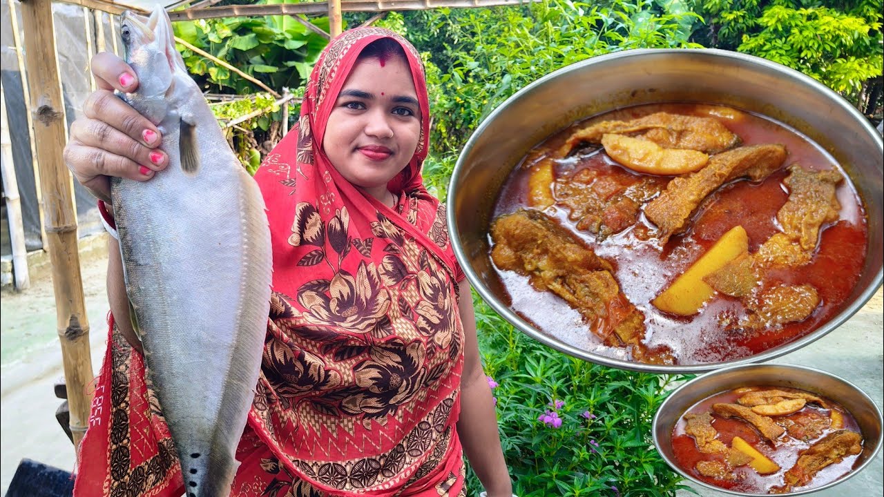 गांव का स्टाइल चीतल मछली रेसिपी बनाए। Chital fish recipe. Village food recipe 