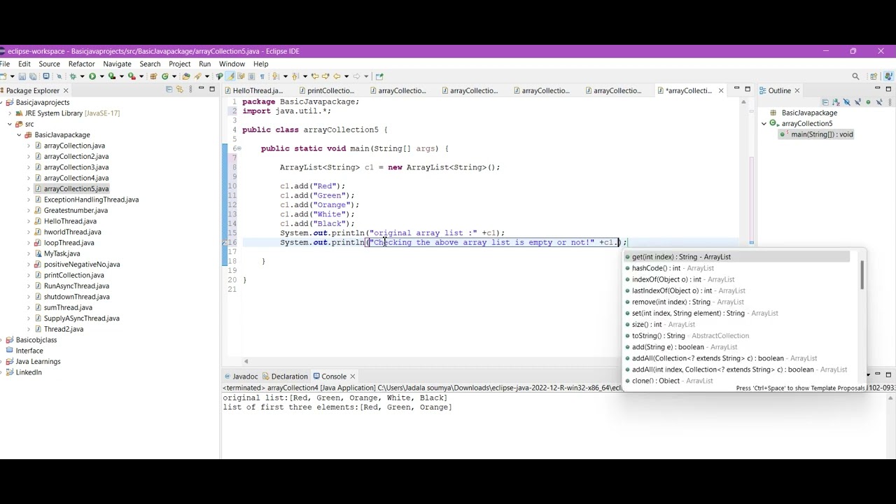 A simple java program on arraylist java youtube