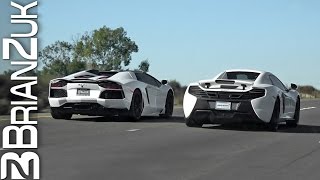 Aventador Roadster with iPE Exhaust Racing McLaren 650S