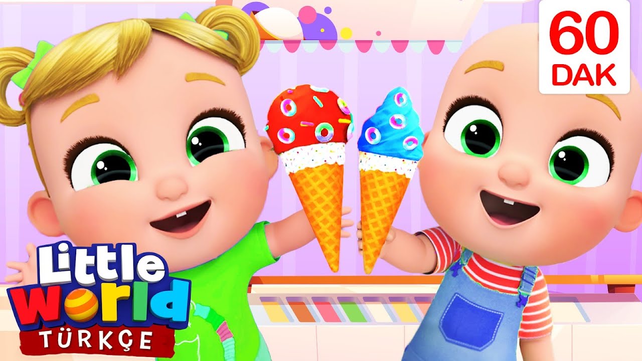Lezzetli Dondurmalar Rengarenk Tatlar | Öğretici Bebek Ve Çocuk Şarkıları | Little World Türkçe