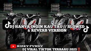 DJ HANYA INGIN KAU TAU // SLOWED & REVERB VERSION VIRAL TIKTOK 