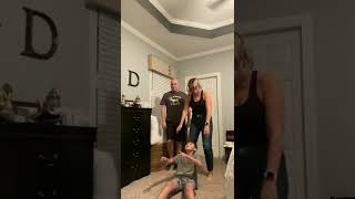 Mother and son attempt The Titanic TikTok Challenge and as boy flips he faceplants