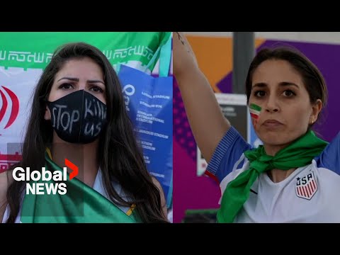Iran soccer fans protest outside world cup stadium in qatar: "this is about human rights"
