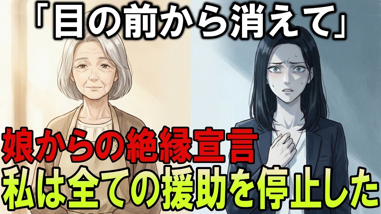 【娘夫婦との絶縁】「もう二度と来ないで！」娘夫婦から突然の絶縁宣言。お望み通りすべての援助を停止した結果…二人は涙ながらに許しを請い…【シニア・朗読・娘夫婦・スカッと】