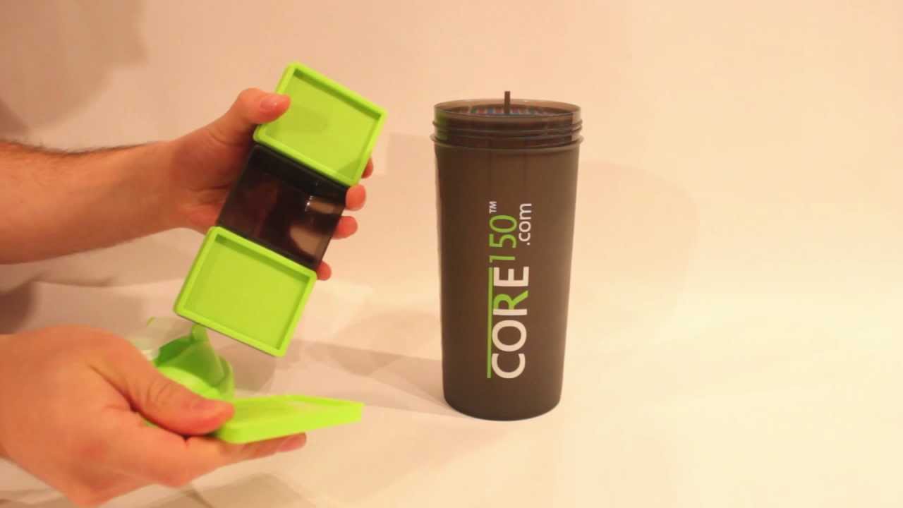 Core150® best protein shaker bottle with triple storage and 100ML/35oz shaker bottle