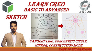 Creo Sketch | Step-by-Step Practical Guide | Circle, Tangent line, Mirror, Delete Segment | In Hindi