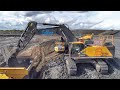 Volvo EC750EL Excavator Loading A60H Trucks