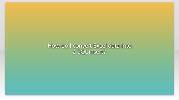 How do I convert Excel data into a SQL insert?