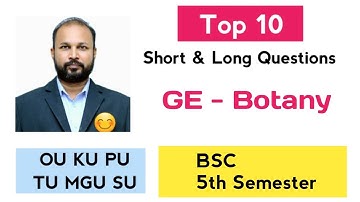 TOP 10 Botanie GE Korte & Lange Belangrijke Vragen 2025-26 BSc 5e V Sem Industriële Microbiologie OU