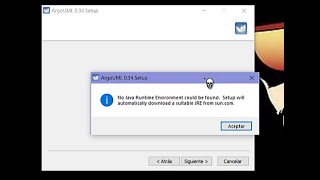 ArgoUML Error instalación JRE