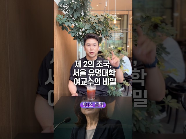 제2의 조국, 서울 유명대학 여교수의 비밀… 50초 안에 설명하기