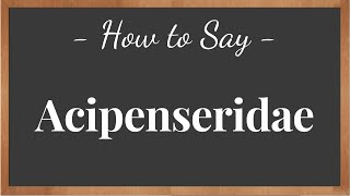 How To Pronounce Acipenseridae ?