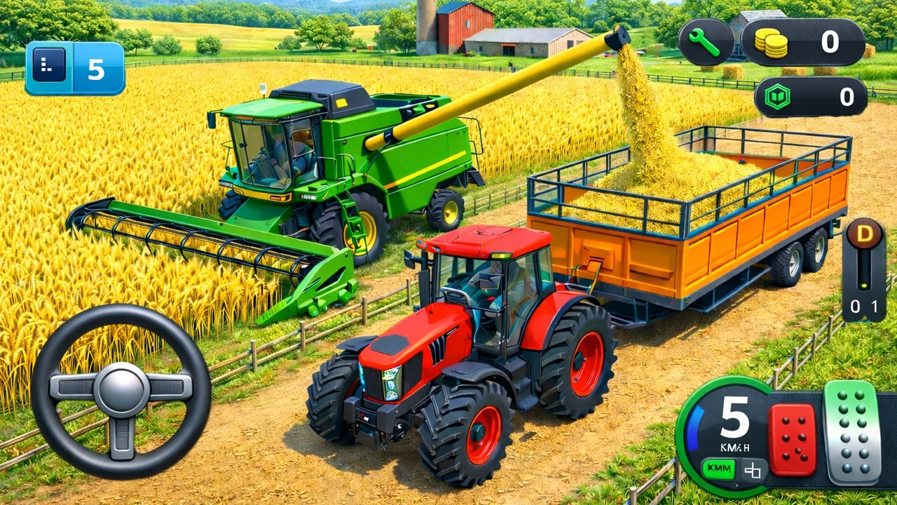 Indian Village Tractor Farming Simulator 3D 🚜 | Modern Agriculture Tractor Driving Android Gameplay