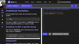Undefined Variables - Intro to Coding in JavaScript - Boot.dev Learn-Along