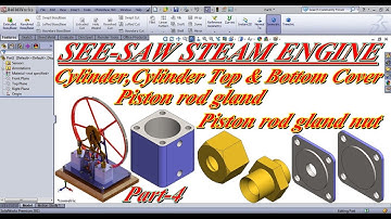 VERTICAL TWO CYLINDER SEE-SAW STEAM ENGINE PART-4 IN SOLIDWORKS