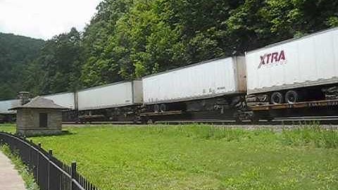 NS eastbound intermodal train Horseshoe Curve, Altoona, PA 5-28-11