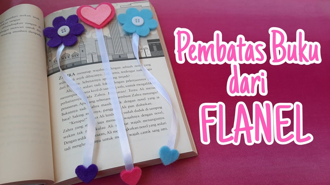  Cara  Membuat  Pembatas  Buku  Cantik dari Kain Flanel YouTube