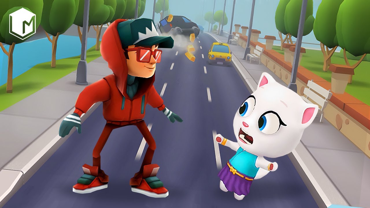 Talking Tom Gold Run Vs Subway Surfers - Gameplay Walkthrough - My Talking  Angela Vs Jake & Friends - Youtube