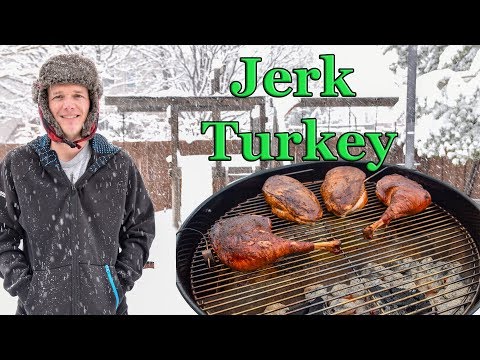 How to grill a turkey on the Weber Kettle | Jamaican Jerk Turkey