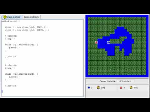Intro CS: Jeroo Advanced Activities - Walk the Lake - YouTube