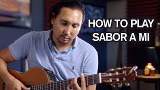 How to play "Sabor a mi" chords