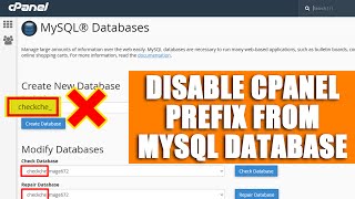 [LIVE] How to disable cPanel username prefix in database name and database users via WHM?
