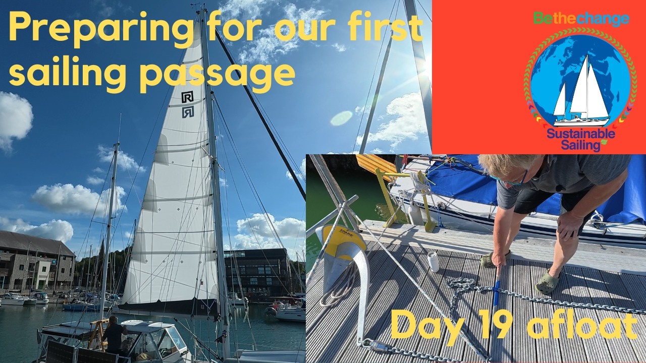 Getting ready for our first sailing passage (mainsail, staysail, anchor chain) #BoatLife #Sailing