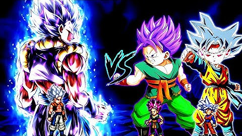 Gogeta TP V4 OP (all form) VS Goten MUI V2 OP & Trunks Ultra Ego V3 OP in Jump Force Mugen