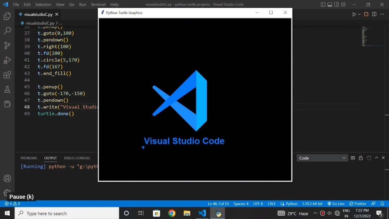 How I made Visual Studio Logo using Python Turtle - YouTube