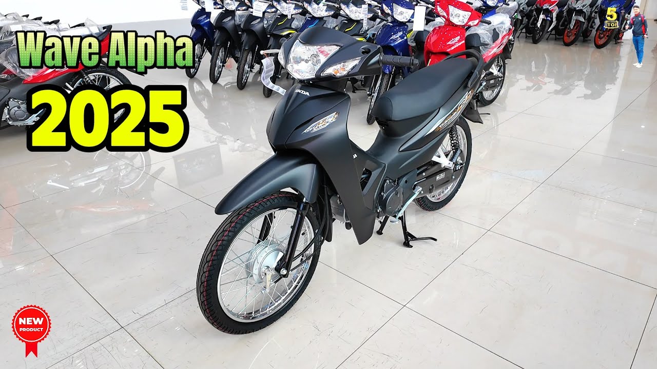 Honda Wave Alpha 110 2025  – Matte Black – Walkaround – Tuan Top5