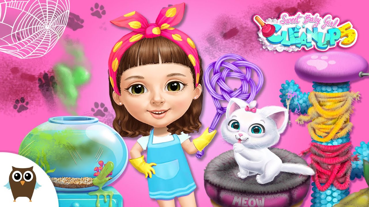 Feed & Dress Up Kitty! 🐱 Sweet Baby Girl Cleanup 5 Kids Game
