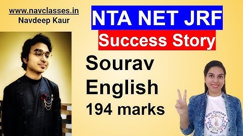NTA NET JRF Success Story Sourav English 194 marks By Navdeep Kaur