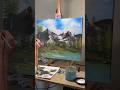 Towering peaks bob ross style painting art artshorts painting artist arts  shorts.