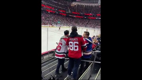 Fight in the stands at Devils vs Rangers game #HockeyFight #fighting #Shorts #short #nhl