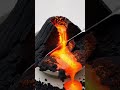 Cutting open this lava sand volcano is WAY too satisfying 🌋🔥 #asmr #satisfying #kineticsand#shorts