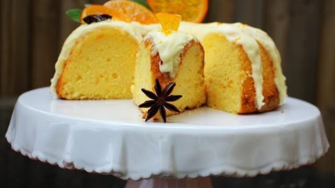 Orange Chiffon Cake Recipe with Orange Glaze/Soft Orange Chiffon Cake