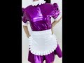 Puff Short Sleeve Maid Uniform Lady Sexy PVC Glossy Mini Dress Cosplay Vintage Dress White Apron Puff Short Sleeve Maid Uniform Lady Sexy PVC Glossy Mini Dress Cosplay Vintage Dress White Apron