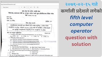 computer operator question paper || computer operator question paper with solution