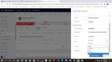 Dynamics 365 Customer Engagement CRM- Create a followup task for lead