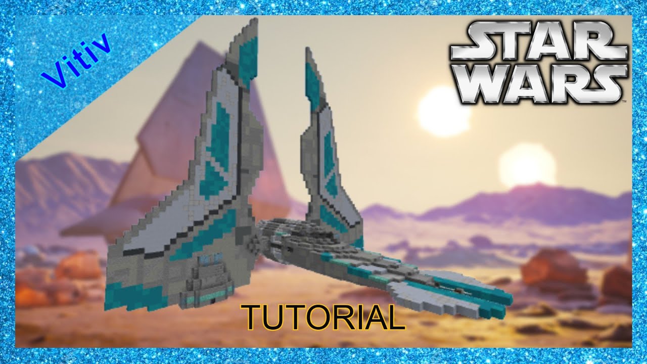 Star Wars Landed Mandalorian Kom'rk 'Gauntlet' Fighter in Minecraft 1