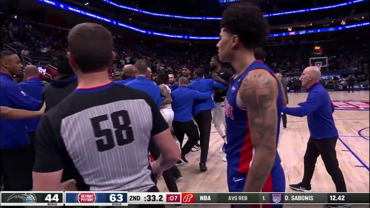 PUNCHES THROWN! HUGE FIGHT! MAGIC VS PISTONS! EJECTIONS CALLED! LEFT