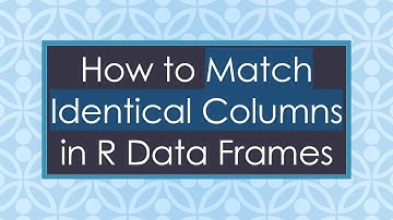 How to Match Identical Columns in R Data Frames