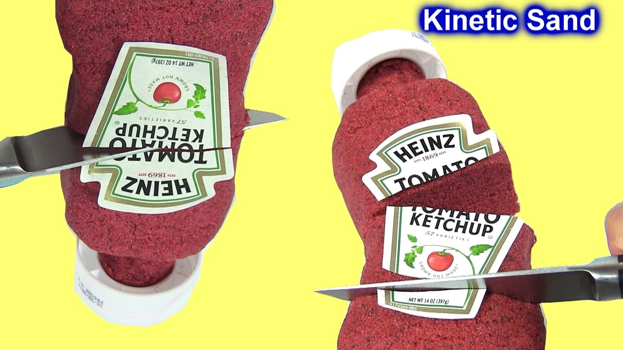 DIY How to Make Kinetic Sand Heinz Ketchup & Learn Colors by Rainbow ...