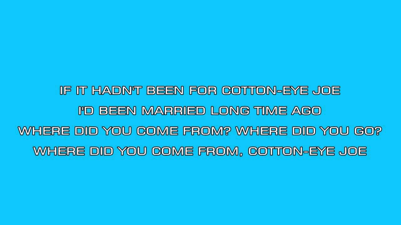 Cotton Eye Joe Rednex (Karaoke/Instrumental) YouTube