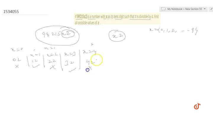 If 98215x2 is a number with x as its tens digit such that it is divisible by 4. Find all possibl...