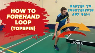 How to Forehand TOPSPIN / LOOP | Table Tennis / Ping Pong |Learn & Master COUNTER SPINNING to ATTACK