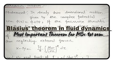 Blausis theorem in fluid dynamics for MSc first semester mjpru|