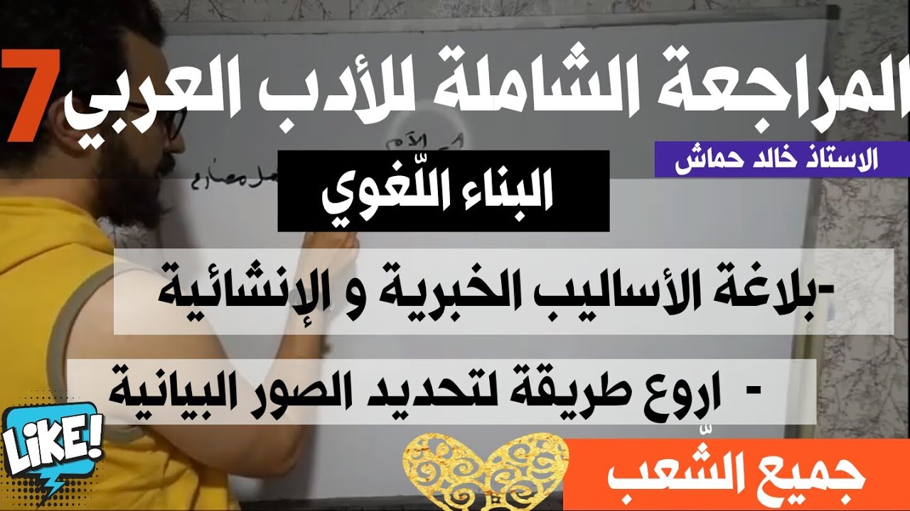 المراجعة الشاملة للأدب العربي 07/بلاغة الأساليب/الصور البيانية / التشبيه/الإستعارة /الكناية/المجاز